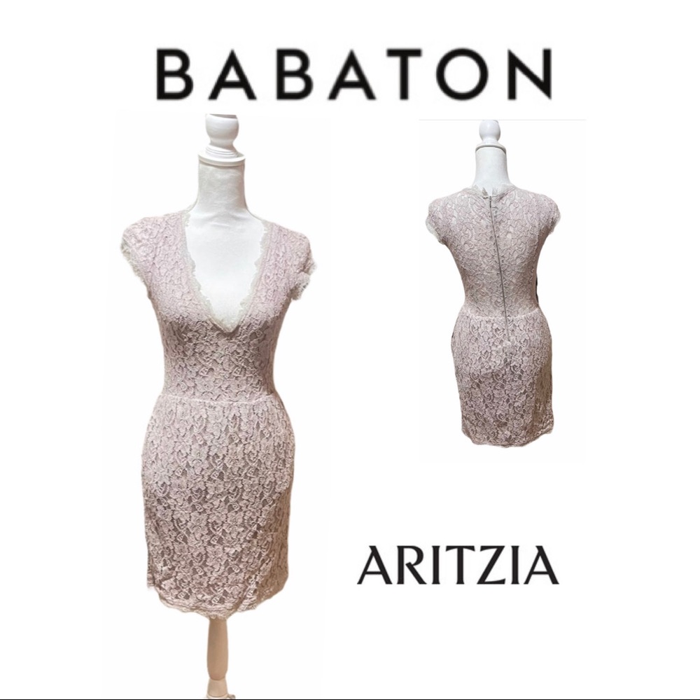 Babaton • Aritzia • Nude Lace Tobias Dress